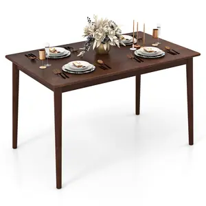 COSTWAY - 48 Inches Wooden Dining Table for 4 People-Brown