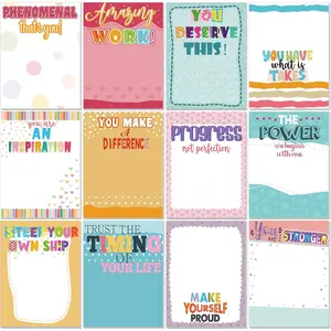 12 count Empowering Sticky Note Pads, 360 Sheets, 3 x 4 Motivational Educator Sticky Notes Inspirational Self Stick Note Pad Funny Encouragement Notepad for Teacher Students Office Supplies