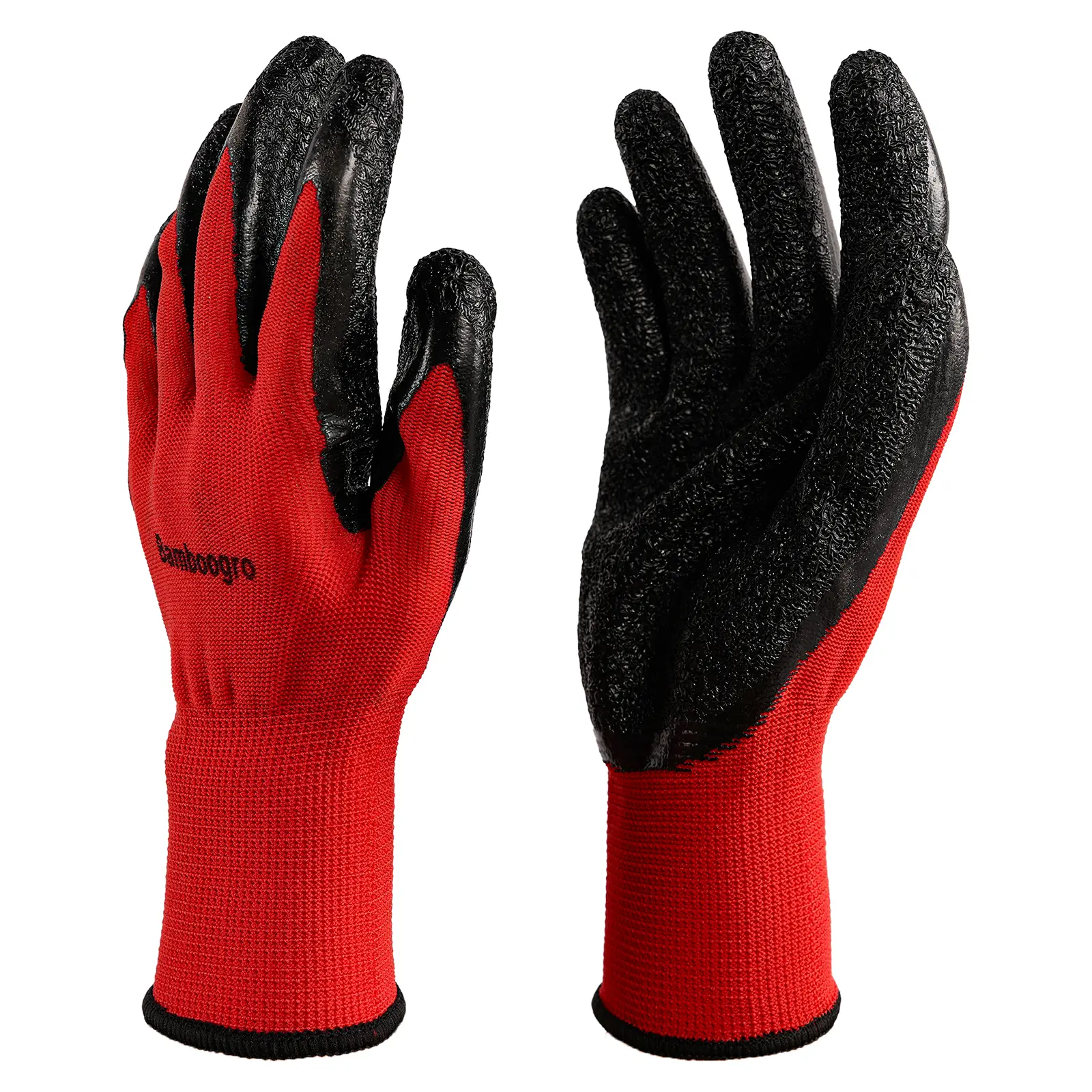 16 Pairs Coated Nylon Safety Work Gloves, Latex & Nitrile Grip, Knit Wrist for Men & Women