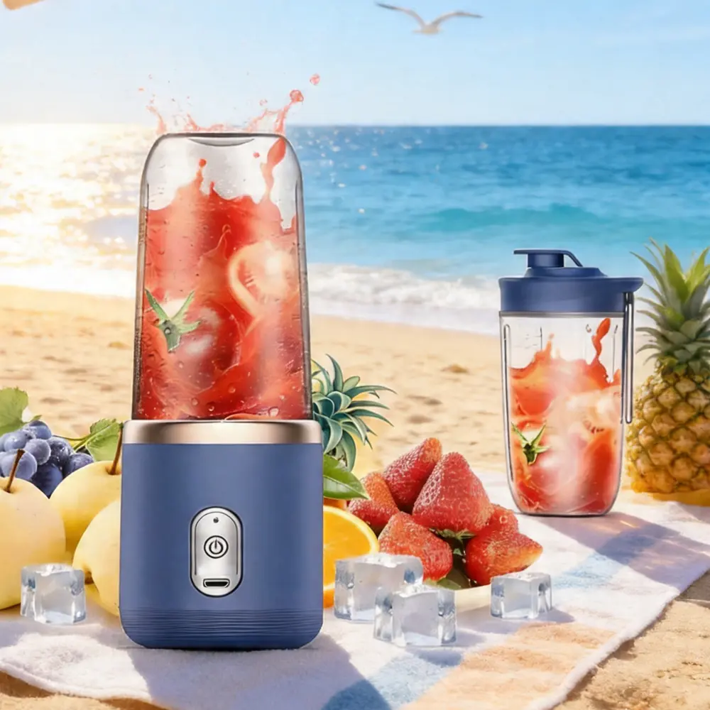 Cordless Portable Blender, 600ml/13oz, 270W Powerful Motor, Push Button-Activated, USB Rechargeable with USB Port, 30 Mins Runtime, Easy-Clean Detachable Blade, ABS+Stainless Steel, Ice Crushing Cold Juicer for Healthy Smoothies, Home Use