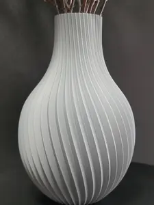 Matte Gray Sculptural Vase — 8" Modern Decorative Vase