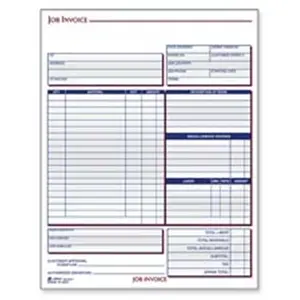 Adams Business Forms  Job Invoice Forms- 2-Part- Corbels- 100 St.-BK- 8-.50in.x11-.44in.