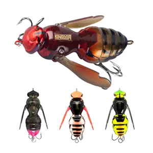 Fishing Lures, Wasp Topwater Lures for Bass,Walleye, and Pike, New Hornet Style, Wasp Style Crawling Lure for Freshwater & Saltwater Realistic Insect Design Noisy Splash Action Floating Bass Trout Fishing Baits