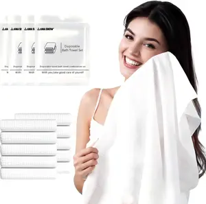 10 Pack Disposable Bath Towels 55''X27.5'’ Durable Portable Camping Towels | Large and thick individually vacuum packed for travel hotel business trip swimming pet towels sauna spa hot spring water play