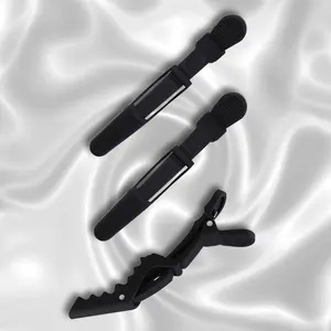 MORESOO Alligator Clips for Hair Styling, Hair Styling Clips Sectioning, Barber Hair Clips, Black Hair Clips for Women Styling, Salon Hair Clips