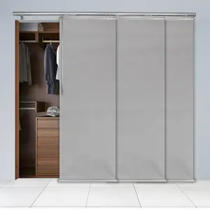 Embroidered Cadet 3-Panel Single Rail Panel Track 36"-66"W x 91.4"H, Panel width 23.5" - 80% LIGHT-FILTERING