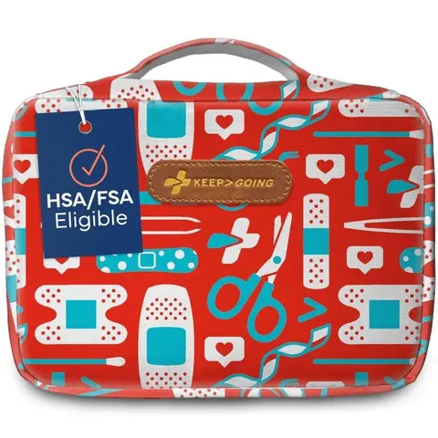 KEEP-GOING 270-Piece First Aid SuperKit - Stylish Compact Medical Kit, Emergency Set for Home, Car, Latex-Free, HSA/FSA Eligible, Includes CPR Mask, Ideal for Dorm Use