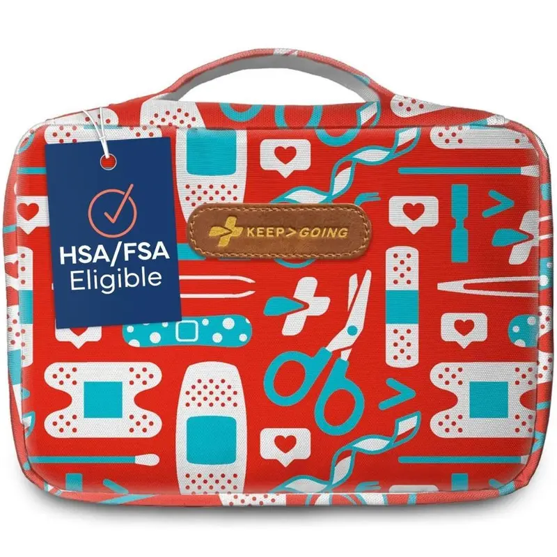 KEEP-GOING 270-Piece First Aid SuperKit - Stylish Compact Medical Kit, Emergency Set for Home, Car, Latex-Free, HSA/FSA Eligible, Includes CPR Mask, Ideal for Dorm Use