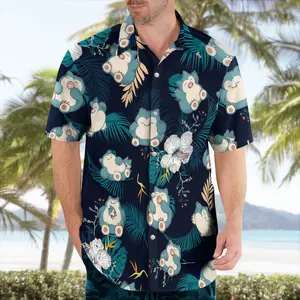 Aloha Shirt, SnorlaxCute Hawaiian Shirt Tropical Anime Aloha Shirt, Anime Hawaiian Shirt for Fans #alohashirt #hawaiianshirt #tropicalvibes #summeroutfit #beachwear #viraloutfit