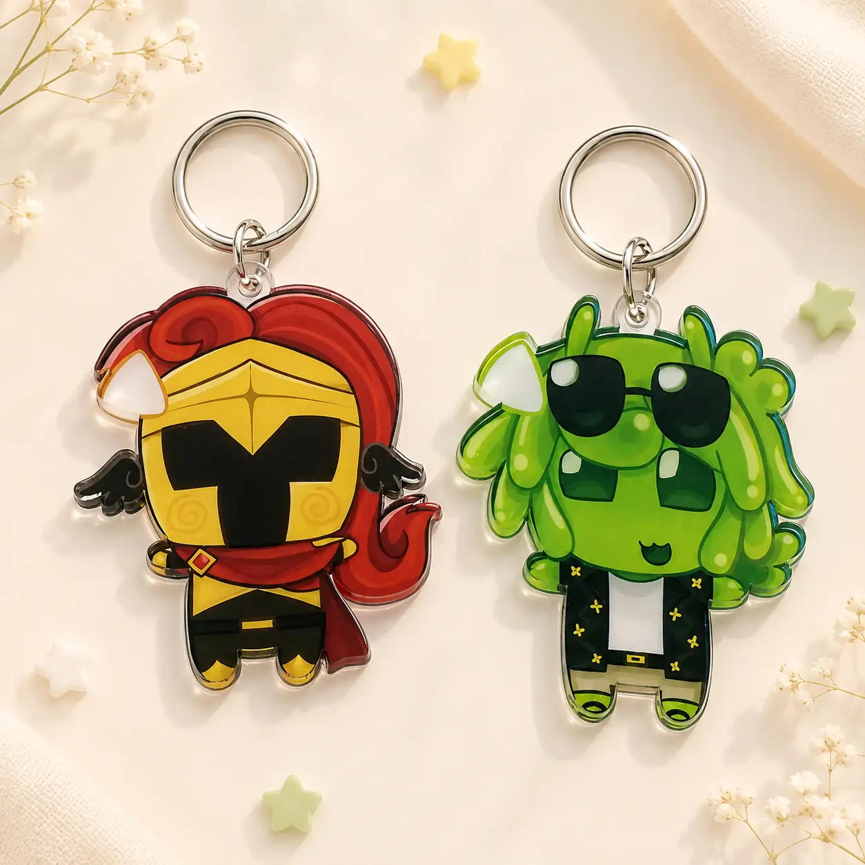 SFAWTDE Minecraft ARG Keychains: D3rlord3 and EveryTheMayo Acrylic Charms - Kawaii, Cute, Durable, And Perfect For Bags, Keys, Or Gifts. Great For Daily Use Or As Thoughtful Little Gifts For Your Friends And Yourself.