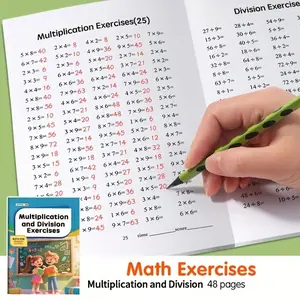 Page 48 - Multiplication and Division Arithmetic Practice Book for Children, Preschool Learning Materials, A durable writing aid for handwriting math learning, A teaching aid for improving basic calculation skills, Classroom activity book