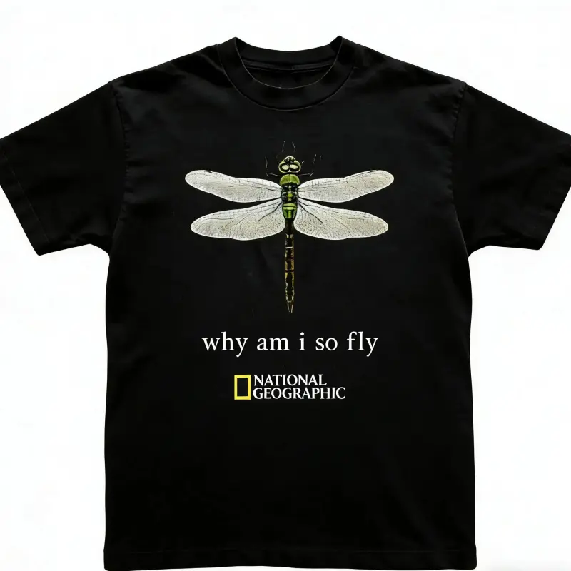 National Geographic Dragonfly Graphic 100% Cotton Short-Sleeve T-Shirt - Round Neck Sports Clothes, Lightweight, Breathable, Relaxed Fit, Durable Stitching, Machine Washable, All Seasons Everyday Essential