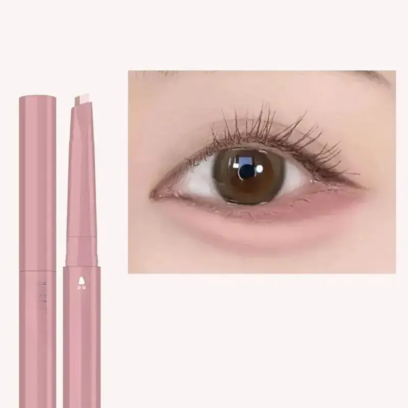 2 In 1 Double Ended Lying Silkworm Pen Two-tone Natural Under  Highlighter & Shadow Stick for Korean  Set  Matte Pearlescent - Cosmetic eyeliner Waterproof Smoky Eyeshadow Palette Soft Glam Glitter Eye Black Creative Makeup Creative Makeup