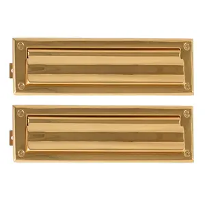 212 MAIN Solid Brass Door Mail Slot with Flap, 3.63 in. x 13 in. PVD Polished Brass Mail Slot Exterior Hardware for Large Home Appliance Parts & Accessories