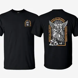 IRONBORN 2026 Saint Michale T-Shirt_Hoodie Casual 100_ Cotton, Army Military Menswear, Gun Shirt Tactical Gear, Veteran Shirt, Good Graphic Shirt, Made In USA.