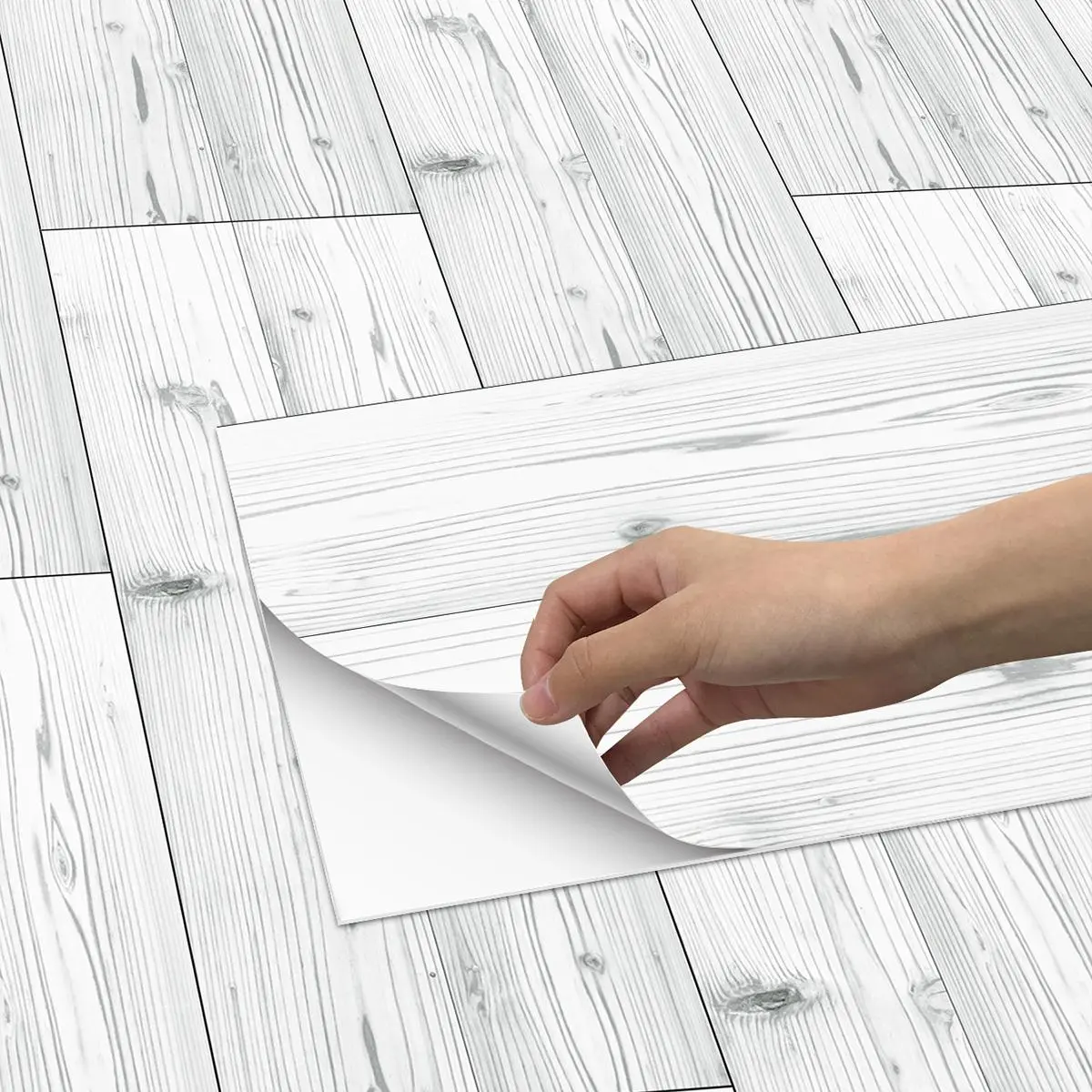 Wood Grain Pattern Floor Sticker, 6/12pcs Waterproof Peel and Stick Tile Sticker, Decorative Sticker for Home Living Room Kitchen Bathroom, Decorative Wall Sticker, Decoration Sticker