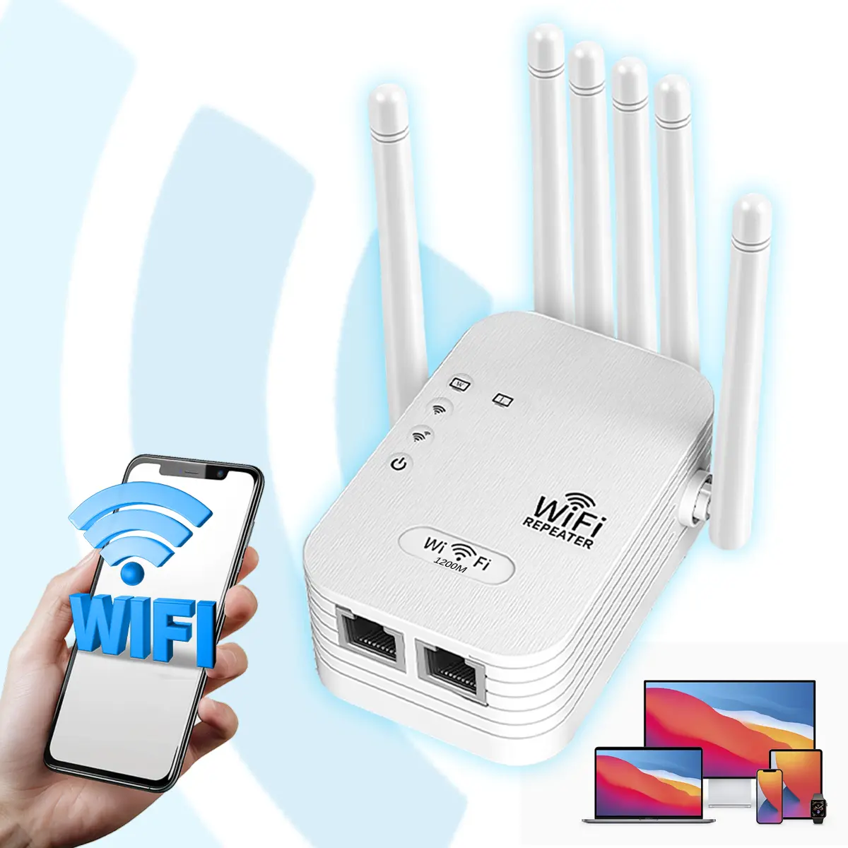 Network Extender For Router WiFi Range Extender with Ethernet Port - 1200Mbps High-Speed Wireless ...
