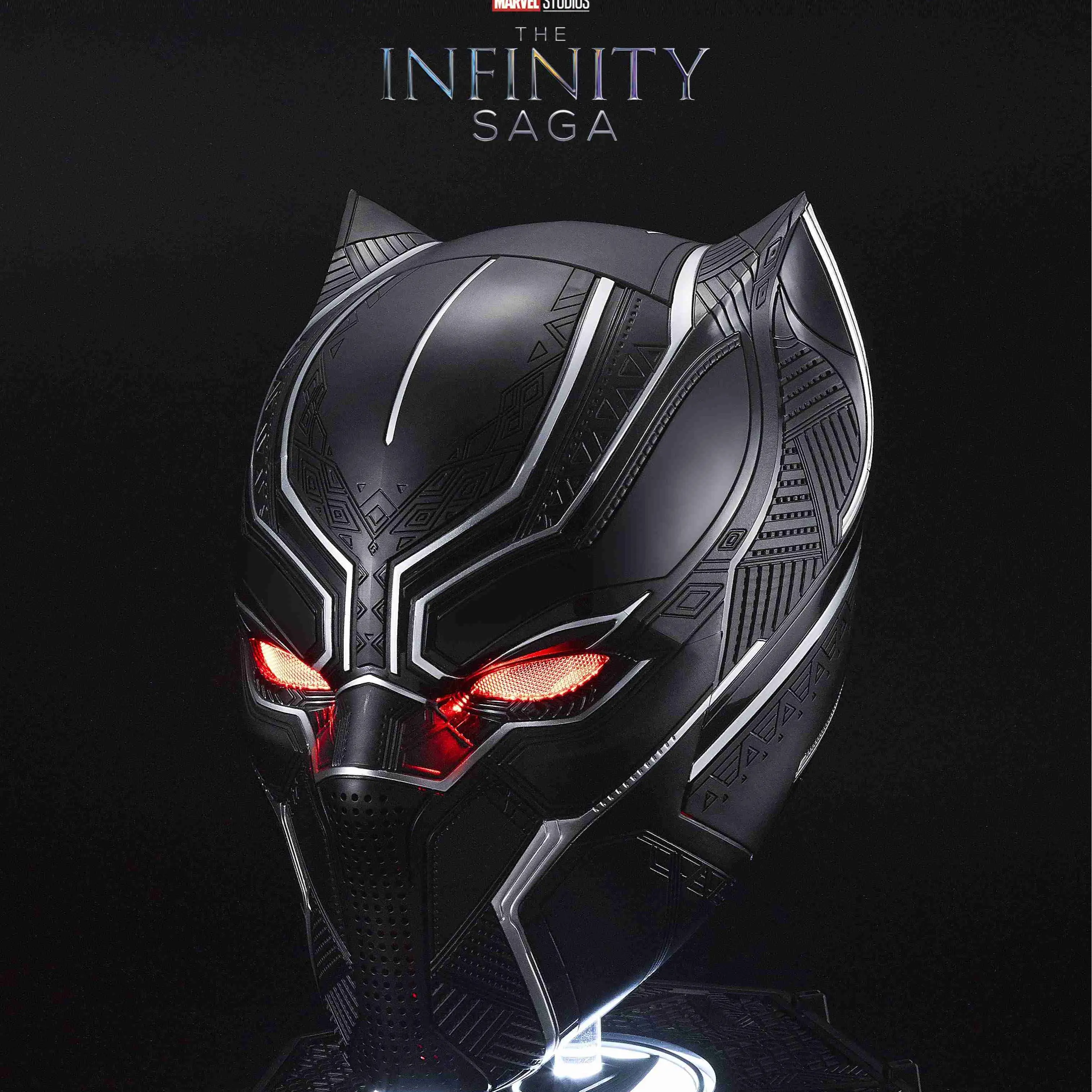 Hasbro 1:1 Collectible Wearable Black Panther Helmet with LED Eye Lights, Touch Control System Accessory, Wearable Helmet