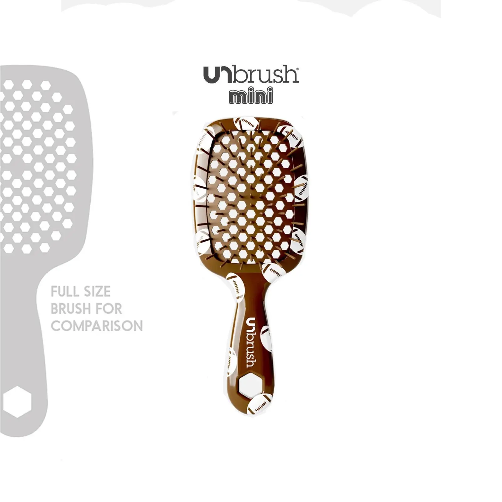 UNbrush Mini Sports Collection Detangling Hair Brush by FHI Heat - Football