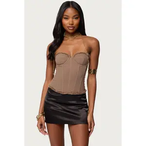 Deirdre Mesh Lace Up Corset