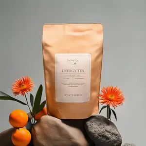 Energy Tea by PureHerb Sips - Herbal Blend with Gotu Kola, Yerba Mate, Nettle Leaf, Moringa Leaf, Oatstraw, Spearmint, Rosehips, Eleuthero (Siberian Ginseng)- All Natural Loose Leaf Tea