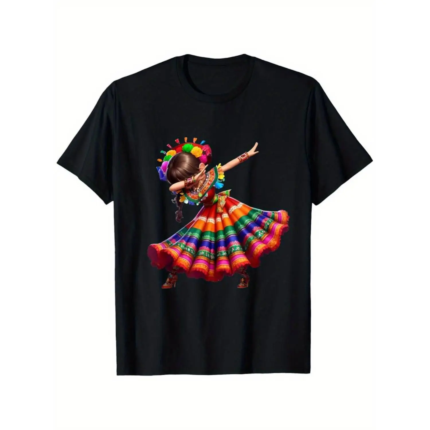 Summer t Shirts Cinco De Mayo Funny Mexican Dabbing Woman Cinco De Mayo T-Shirt Round Neck T-shirt Halloween Thanksgiving Christmas Gift for Men Women Family Friends, Valentines Day Gifts for Boyfriend Girlfriend