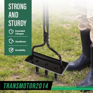 42" Lawn Aerator Coring Garden Tool W/ Soil Core Storage Tray Lawn Aerator tool Handle G-PLUS
