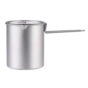 Ti Water Cup with Lid and Handle Outdoor Camping Tea Cup 750ml Coffee Mug