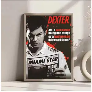 Dexter Morgan Poster Self-adhesive Art Waterproof Paper Sticker Coffee House Bar Room Wall Decor