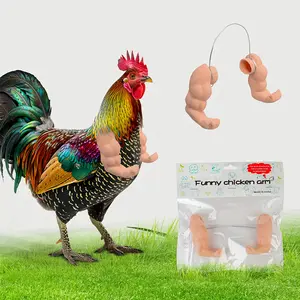 Fist-muscle chicken arm toy, funny artificial chicken arm decoration, prank party gift toy, pet role-play chicken arm toy, universal arm for parrots, chickens, and ducks, funny Halloween and Christmas gift