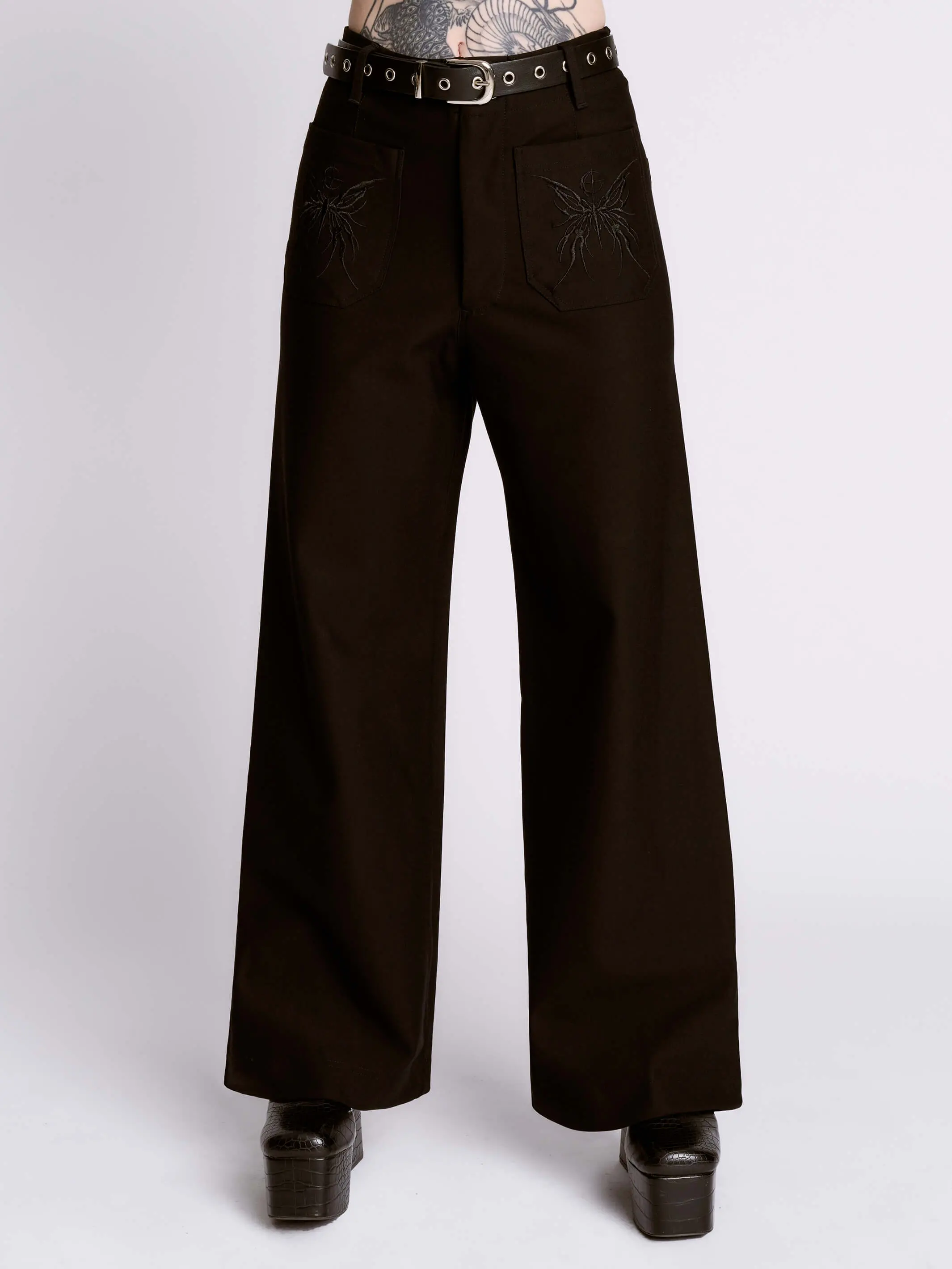 Sigil Moth Cropped Ponte Trouser