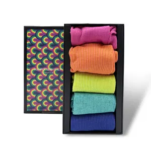 Kurt Geiger London - Women's Colorful Ribbed Socks 5-Pack Gift Set - Bold Everyday Style Vibrant Assorted Colors Soft Knit Texture Comfortable Stretch Fit