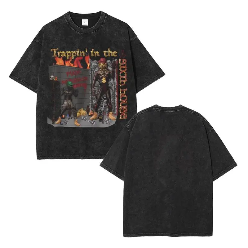 Trappin' in The Sixth House Washed Tee| Funny Morrowind T-Shirt, Elder Scrolls Shirt, Nerevarine, Dagoth Ur, Almalexia, Vivec, Telvanni