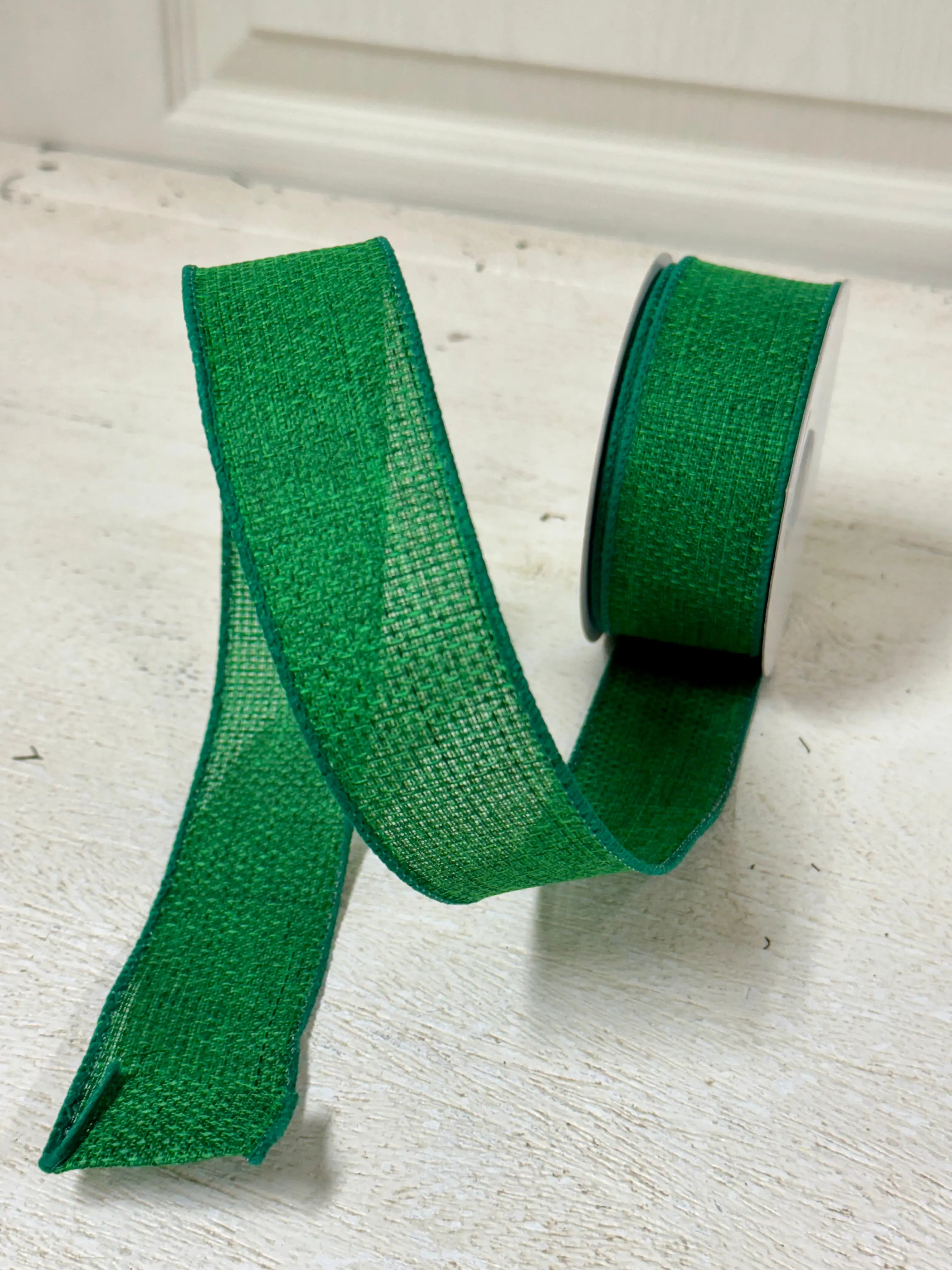 1.5 Inch By 10 Yard Emerald Green Cross Royal Burlap Ribbon