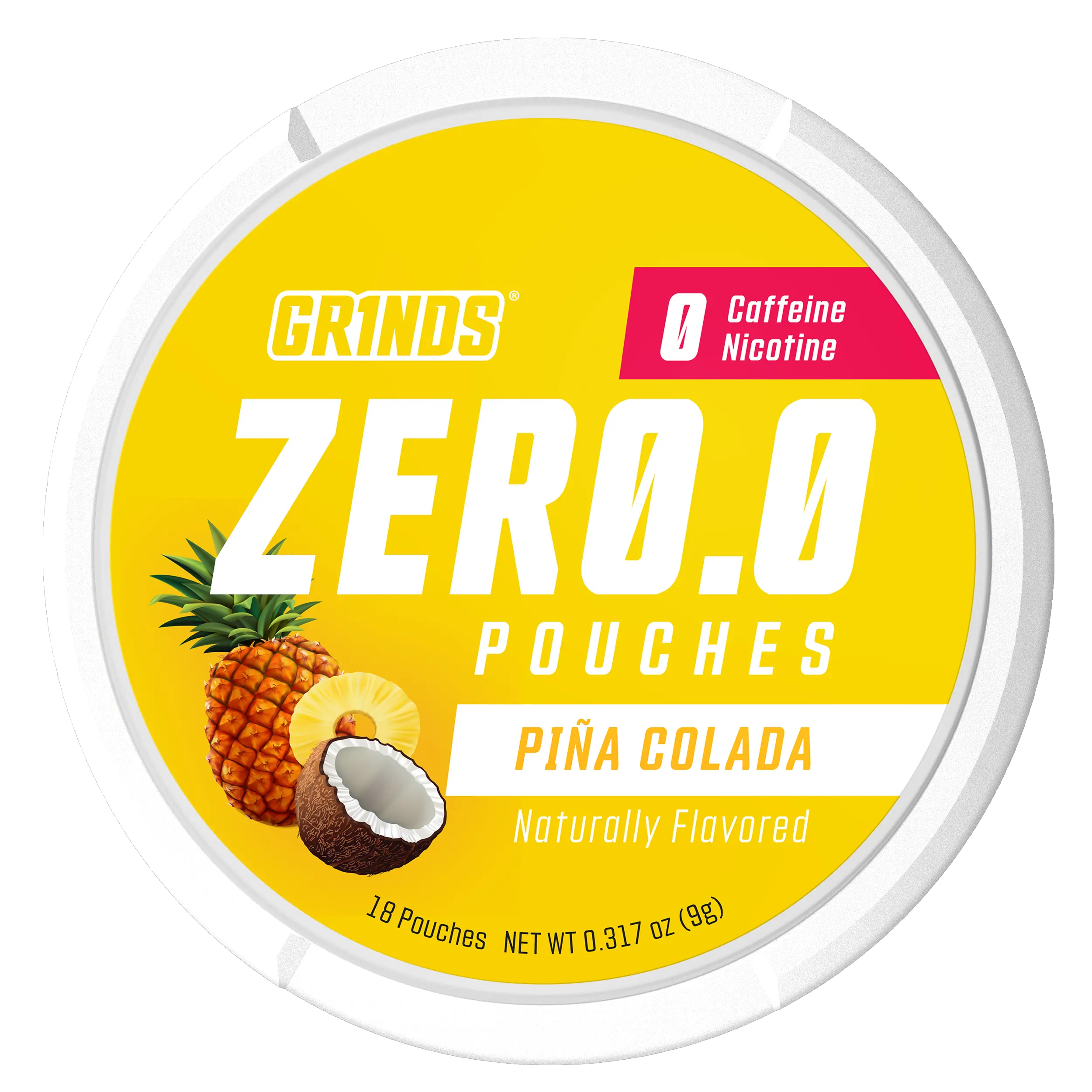 Grinds Piña Colada Pouches | Sugar-Free Tropical Energy | No Crash No Caffeine Drink | Clean Flavor Pouches