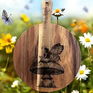 Fairy on a mushroom, decorative cutting board, home decor Kitchen