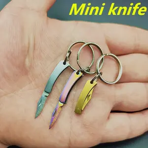 Stainless Steel Mini Keychain Knife Pendant, Sharp Pocket Knife, Open Box Knife, Unboxing Tool, Compact Key Ring Accessory