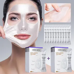 2 Boxes Mercilen Collagen Filling Glow Mask, Rich in Collagen and Hyaluronic Acid, Hydrating, Moisturizing and Firming, Deep Cleaning, Travel Essential