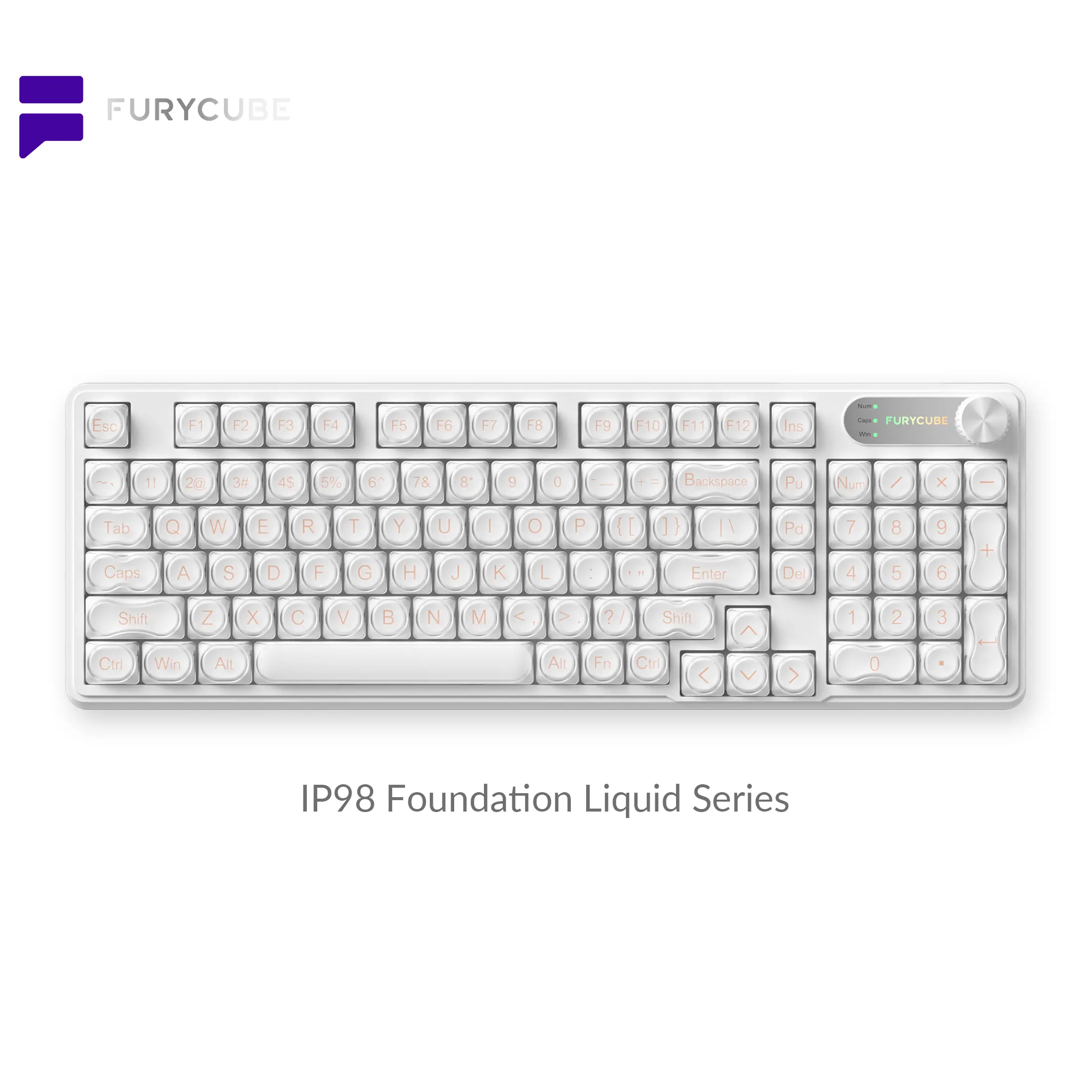 FURYCUBE IP98 Foundation Membrane Keyboard,98keys Keyboard,Wired Keyboard with Number Pad, Silent,Media Knob RGB Backlit Ergonomic Office Silent Computer Keyboard for PC,MAC,PS4,Xbox ONE Gamer,Giftguide