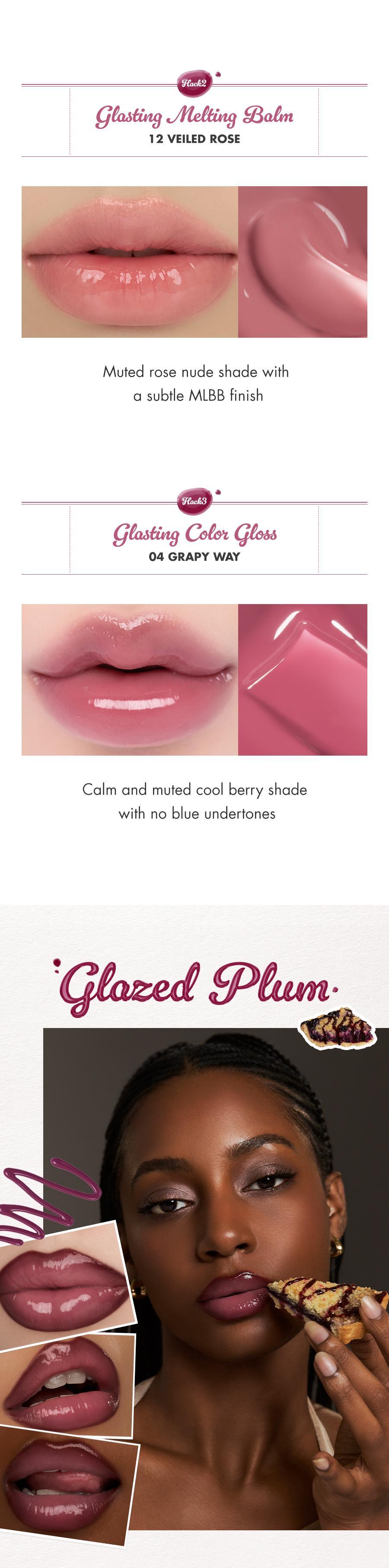 Volume Hack Trio Sweet Fig Set | Lip Combo for Plump, Hydrated & Glossy Lips | 3-in-1 Kit (3 Shades, Lip Mate Pencil 0.5g, Melting Balm 3.5g, & Color Gloss 4g)
