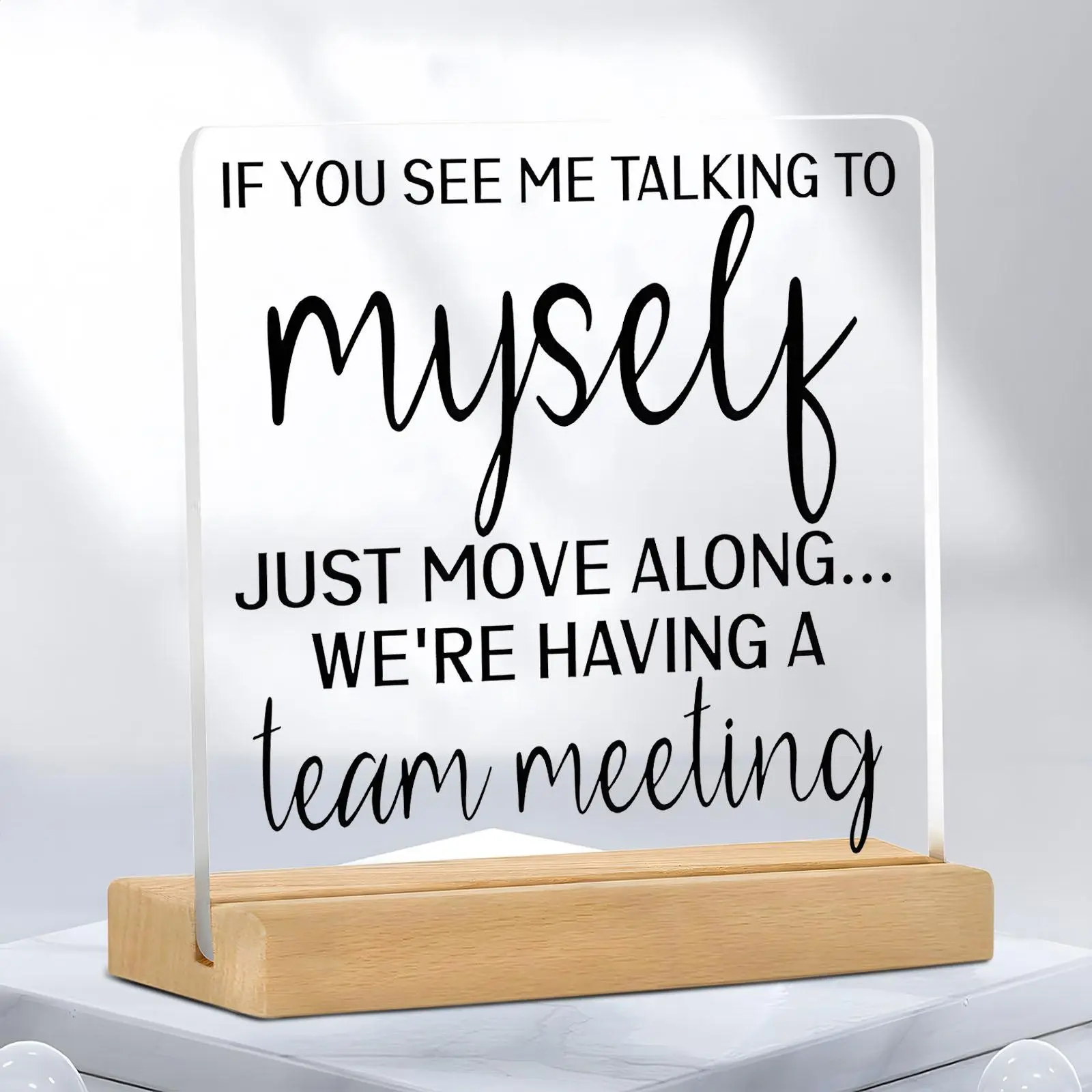 Acrylic Desktop Ornament, Funny Team Meeting Desktop Ornament, Desk Decoration for Home Office, Gift for Coworkers, Office Stationery & Supplies