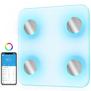 Smart Body Fat Scale with Bmi, Body Composition Scale, Digital Scale for Fat Percentage, Muscle Mass, Weight Change, 400 Lbs, Wireless, Color Changing, Weighing Scale