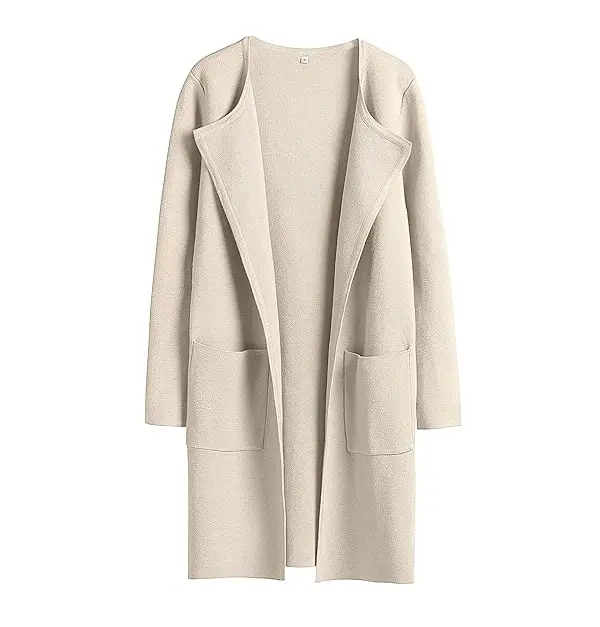 Women's Open Front Knit Lightweight Cardigan Casual Long Coatigan Sweater Lady Jacket Coat 2024 Fall Outerwear