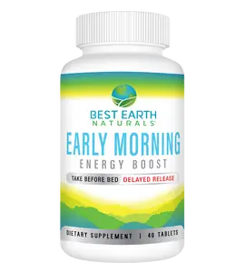 Early Morning Energy Boost - Vitamin B12, Guarana Seed Extract, L-Tyrosine for Sustained Energy, Focus & Productivity - 40 Tablets