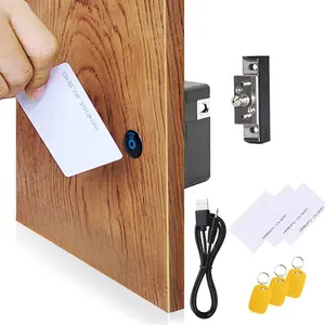 Invisible Cabinet Lock,  NFC Lock DIY RFID Latch with USB  Power for Wooden Drawer  Cabinet Open and Close Pantry  Shelf or Concealed Panel