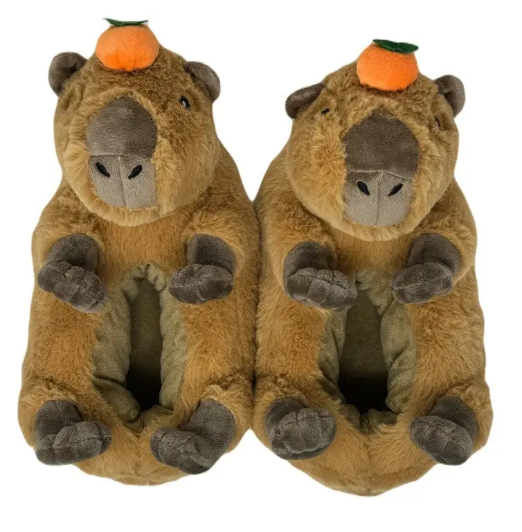 Women's Fuzzy Funny Capybara Novelty Anti-Skid Slippers, Fun Animal Indoor Slippers