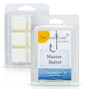 The Candle Daddy's Gone Fishin' - Master Baiter - Coconut Hand Lotion Scented Melt- Maximum Scent Wax Cubes/Melts- 1 Pack -2 Ounces- 6 Cubes