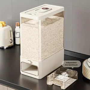 Kitchen Food Storage Container with Airtight Lid, Ideal for Rice, Cereal, Flour & Nuts, Rectangular Plastic Container, Flip-top Seal, Hand Wash Only, High Capacity Container