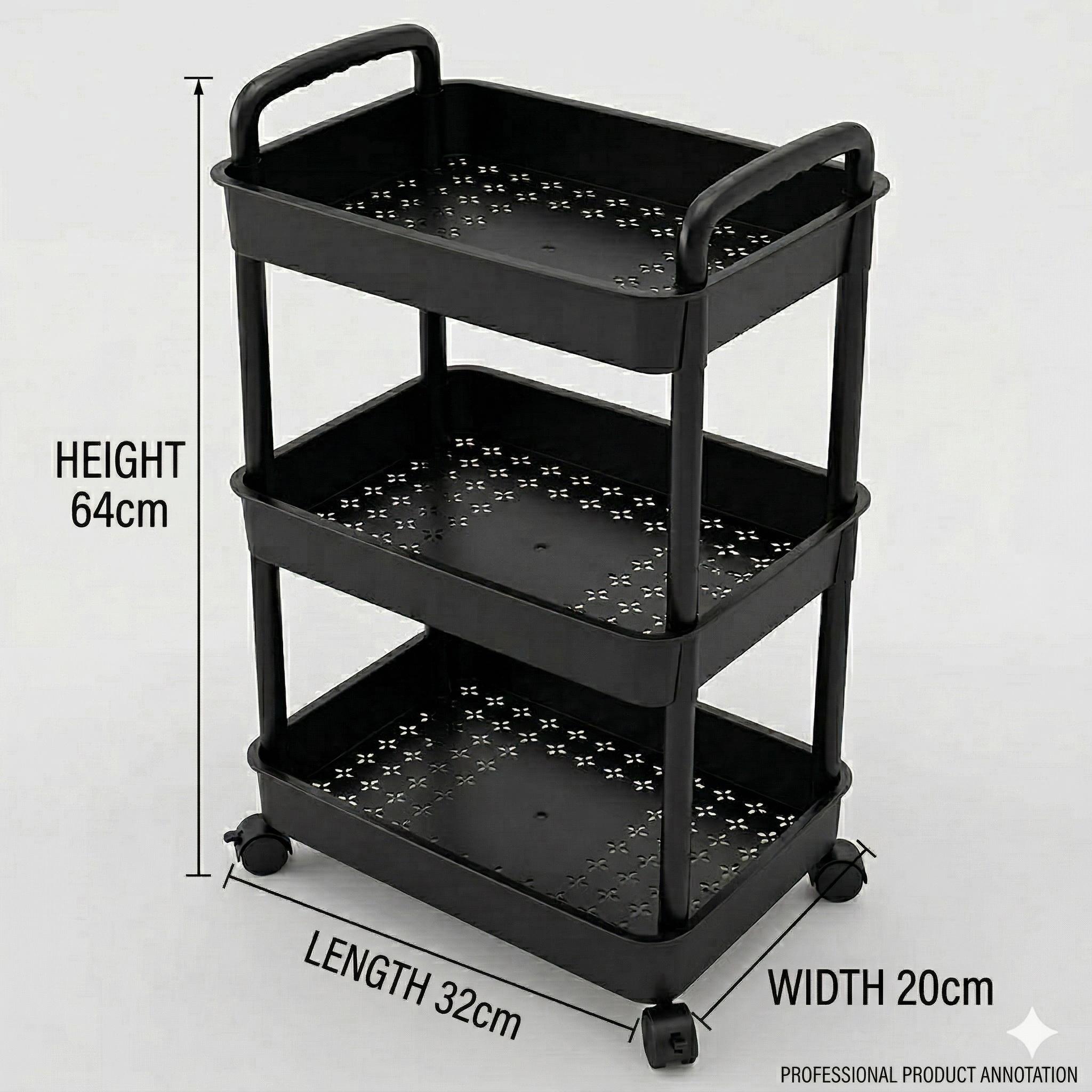 3Tier Rolling Storage Cart, Kitchen Storage, Mobile Organizer with Wheels for Living Room, Utility Cart, Book Cart, Rolly Cart, Storage Cabinet, Kitchen Organizers and Storage