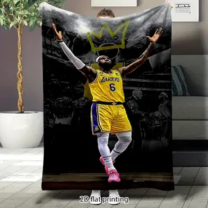 LeBron James basketball star themed flannel blanket, super soft sofa blanket, large size, suitable for sofas, beds, travel, birthday and Valentine's Day themed gift.